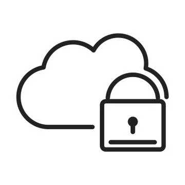 Cyber security and information or network protection cloud computing lock data Stock Illustration