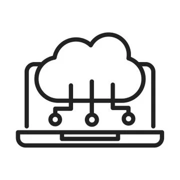 Cyber security and information or network protection laptop cloud computing data Stock Illustration