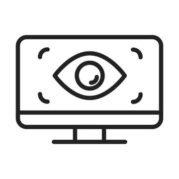 Cyber security and information or network protection computer surveillance line Ilustración de archivo