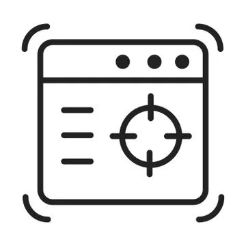 Cyber security and information or network protection website target line style Illustrazione stock