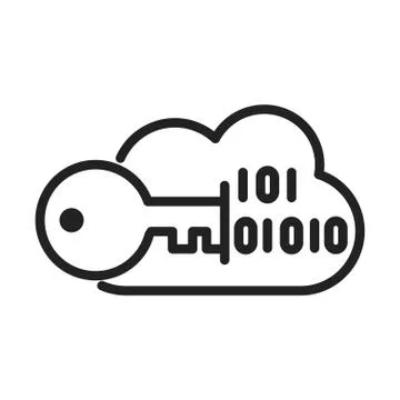 Cyber security and information or network protection cloud computing data key 스톡 일러스트