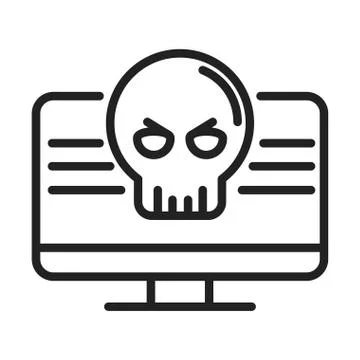 Cyber security and information or network protection computer danger problem Stock Illustration