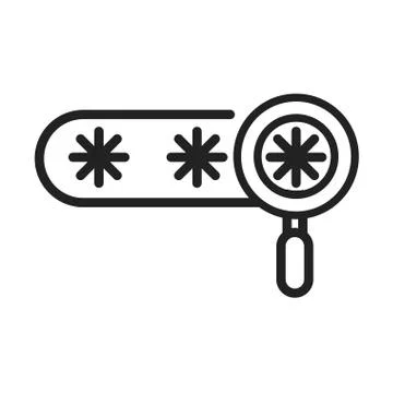 Cyber security and information or network protection password analysis line Stockillustratie