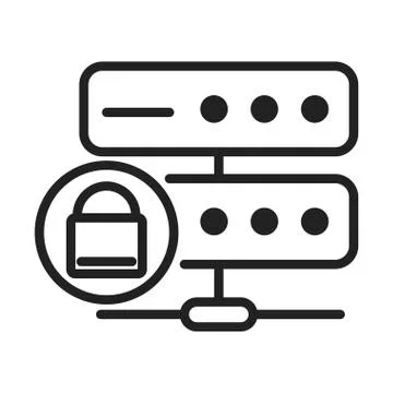 Cyber security and information or network protection database server technology Stock Illustration