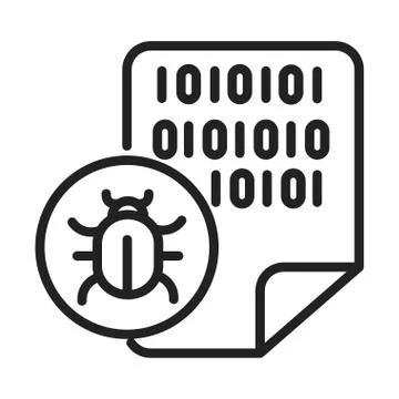 Cyber security and information or network protection data binary code virus line Stock Illustration