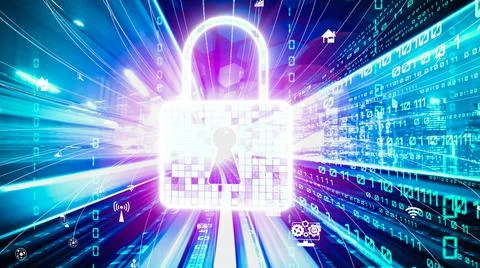 Cyber security and online data protection with tacit secured encryption software Stock Illustration