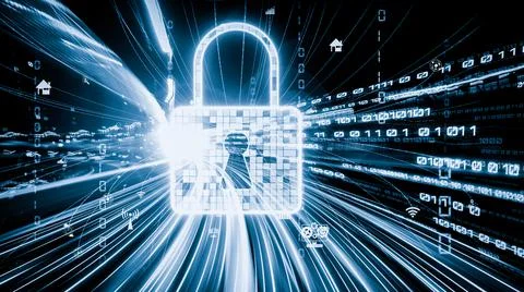 Cyber security and online data protection with tacit secured encryption software Stock Illustration