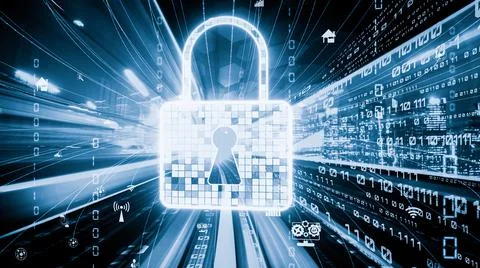 Cyber security and online data protection with tacit secured encryption software Stock-Illustration