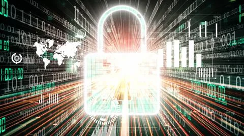 Cyber security and online data protection with tacit secured encryption software 스톡 사진