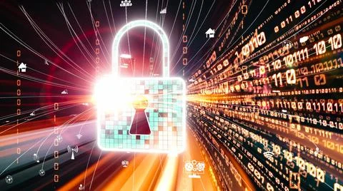Cyber security and online data protection with tacit secured encryption software Stock Photos