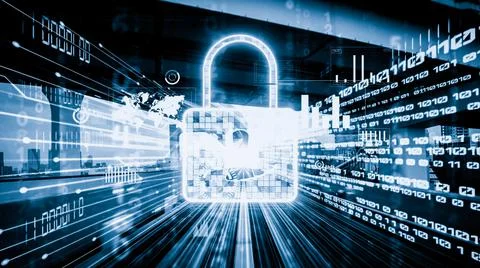 Cyber security and online data protection with tacit secured encryption software Stock Photos