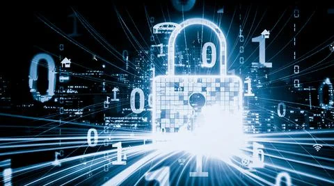 Cyber security and online data protection with tacit secured encryption software Stock Photos