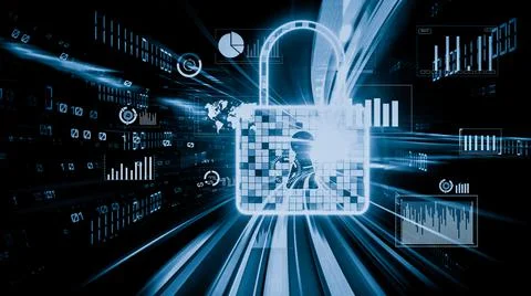Cyber security and online data protection with tacit secured encryption software Stock Photos