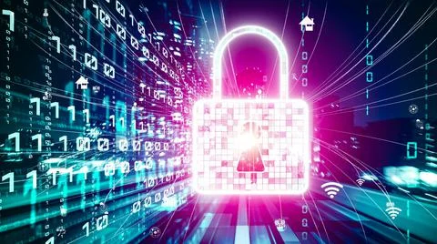 Cyber security and online data protection with tacit secured encryption software Stock Photos