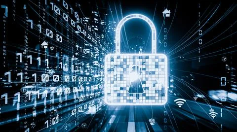 Cyber security and online data protection with tacit secured encryption software 스톡 사진