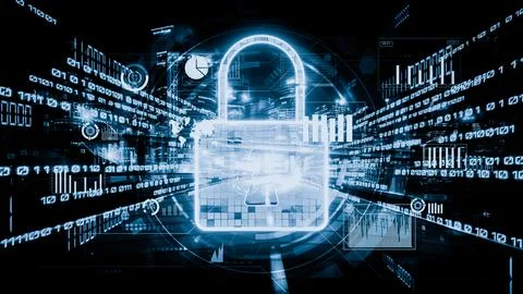 Cyber security and online data protection with tacit secured encryption software Stockfoto's