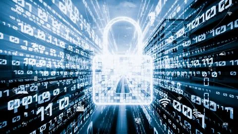 Cyber security and online data protection with tacit secured encryption software Stock Photos
