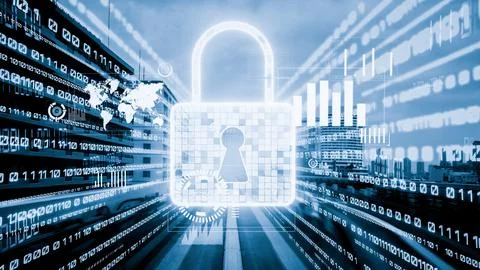 Cyber security and online data protection with tacit secured encryption software 스톡 사진