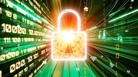 Cyber security and online data protection with tacit secured encryption software Stock Photos