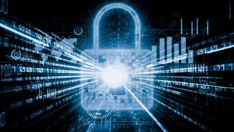 Cyber security and online data protection with tacit secured encryption software Stock Photos