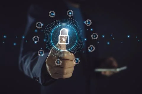 Cyber security and privacy concepts to protect data concept. Stock Photos