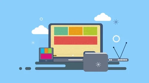 Cyber security and protect privacy data. 2D animation Stock Footage 302998997