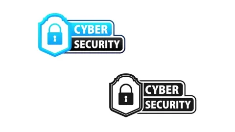 Cyber Security animated logo with alpha channel and green screen Stock Footage 315018807