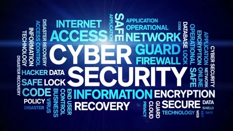 Cyber Security animated word cloud,desig... | Stock Video | Pond5