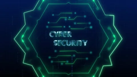 Cyber security animation with geometric shapes. Cyber security digital tech.. Stock Footage 337135440