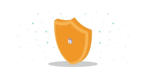 Cyber security animation with skull danger in shield Stock Footage 137771136