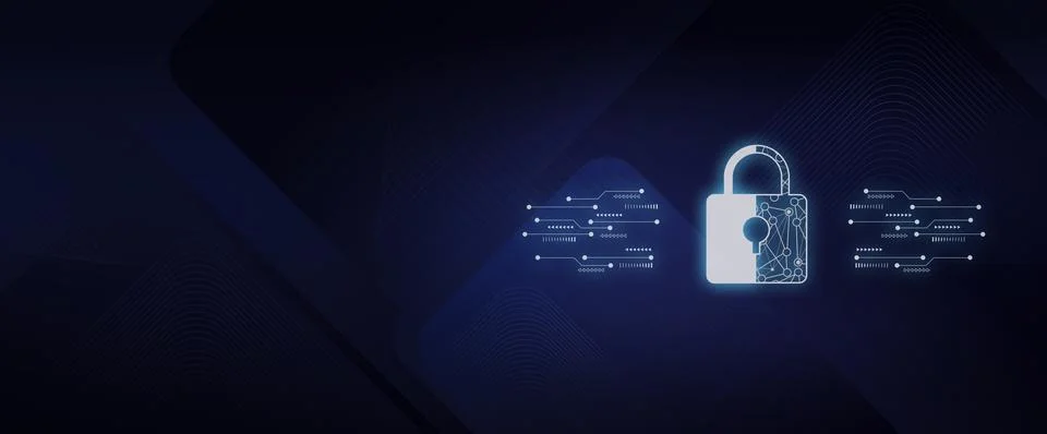 Cyber security background Global network security security lock network sty.. Stock Photos