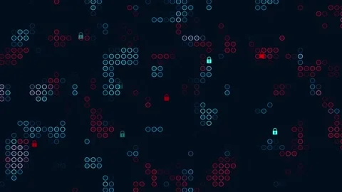 Cyber security background with lock icon on digital data protection concept Stock Footage 285492032