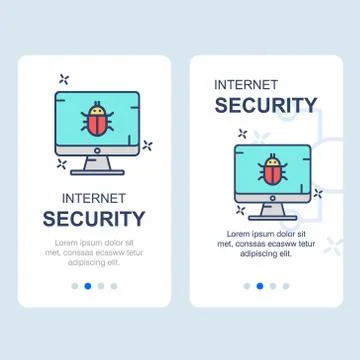 Cyber security banner design vector Stock Illustration