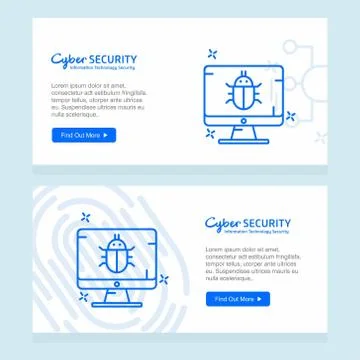 Cyber security banner design vector Stock Illustration