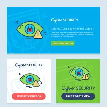 Cyber security banner design vector Stock Illustration
