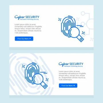 Cyber security banner design vector Stock Illustration
