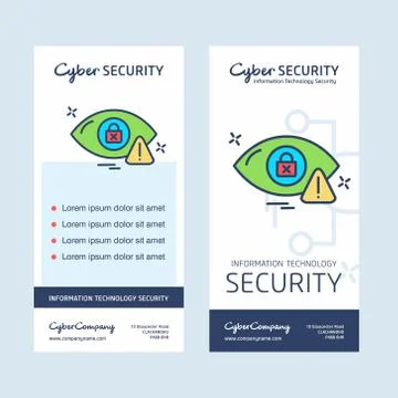 Cyber security banner design vector Illustrazione stock