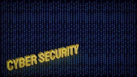 Cyber Security Binary Code Background 3d render. Illustrazione stock