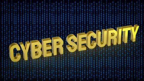 Cyber Security Binary Code Background 3d render. Stock Photos