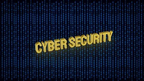 Cyber Security Binary Code Background 3d render. Stock Photos