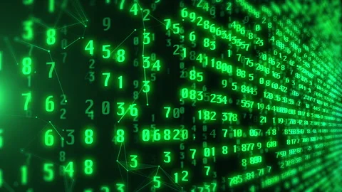 Cyber Security Binary Code Green Background with Moving Digits Video stock 336411710