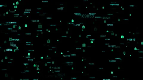 Cyber Security Binary Digits Tunnel Animation, Binary Code Matrix Stockbeeldmateriaal 348472292