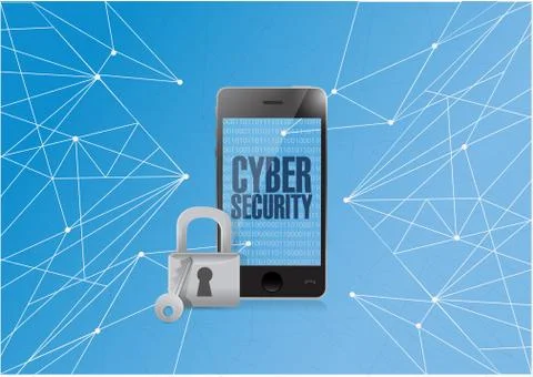 Cyber security binary smart phone Illustrazione stock
