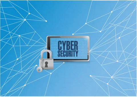 Cyber security binary tablet Stockillustratie