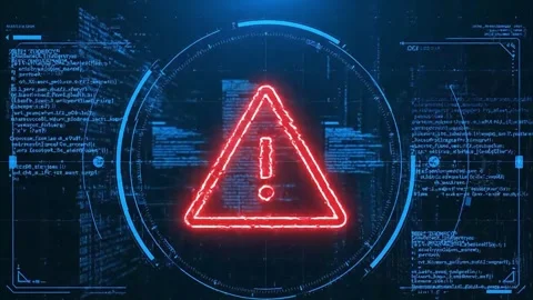 Cyber Security Breach Alert with Glitch Effects. Stock Footage 316877706