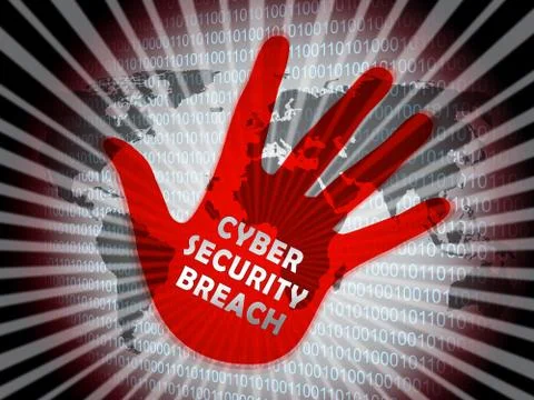 Cyber Security Breach System Hack 2d Illustration Stock Illustration