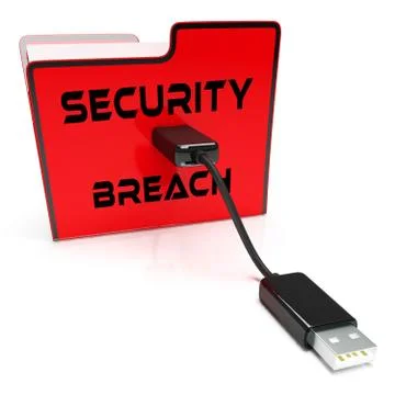 Cyber Security Breach System Hack 3d Rendering Stock Illustration
