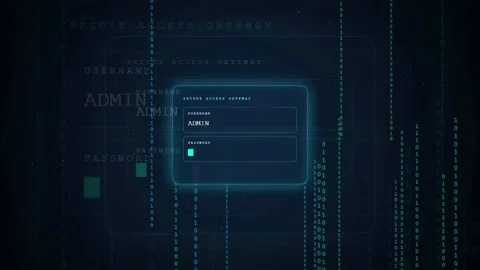 Cyber Security Breach Virus Detected Hacker Attack Digital Login Interface Stock Footage 341454084