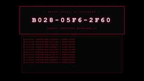 Cyber Security Brute Force Attack: Mainframe Bypass Interface Stock Footage 339157662