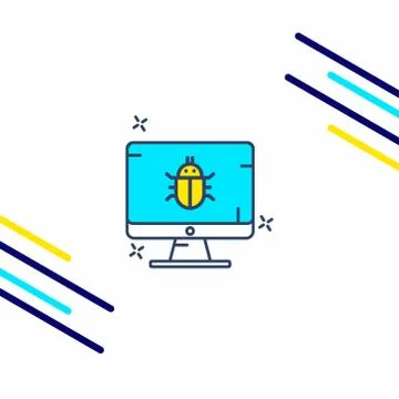 Cyber security bug icon vector 스톡 일러스트